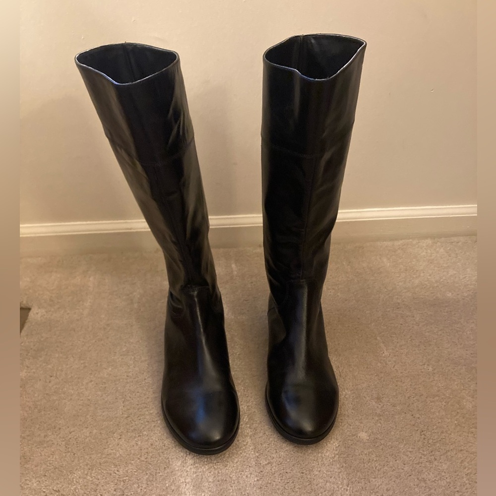 Gianni Bini “Rock On” Tall, Black Leather Boots Women’s 8 Medium